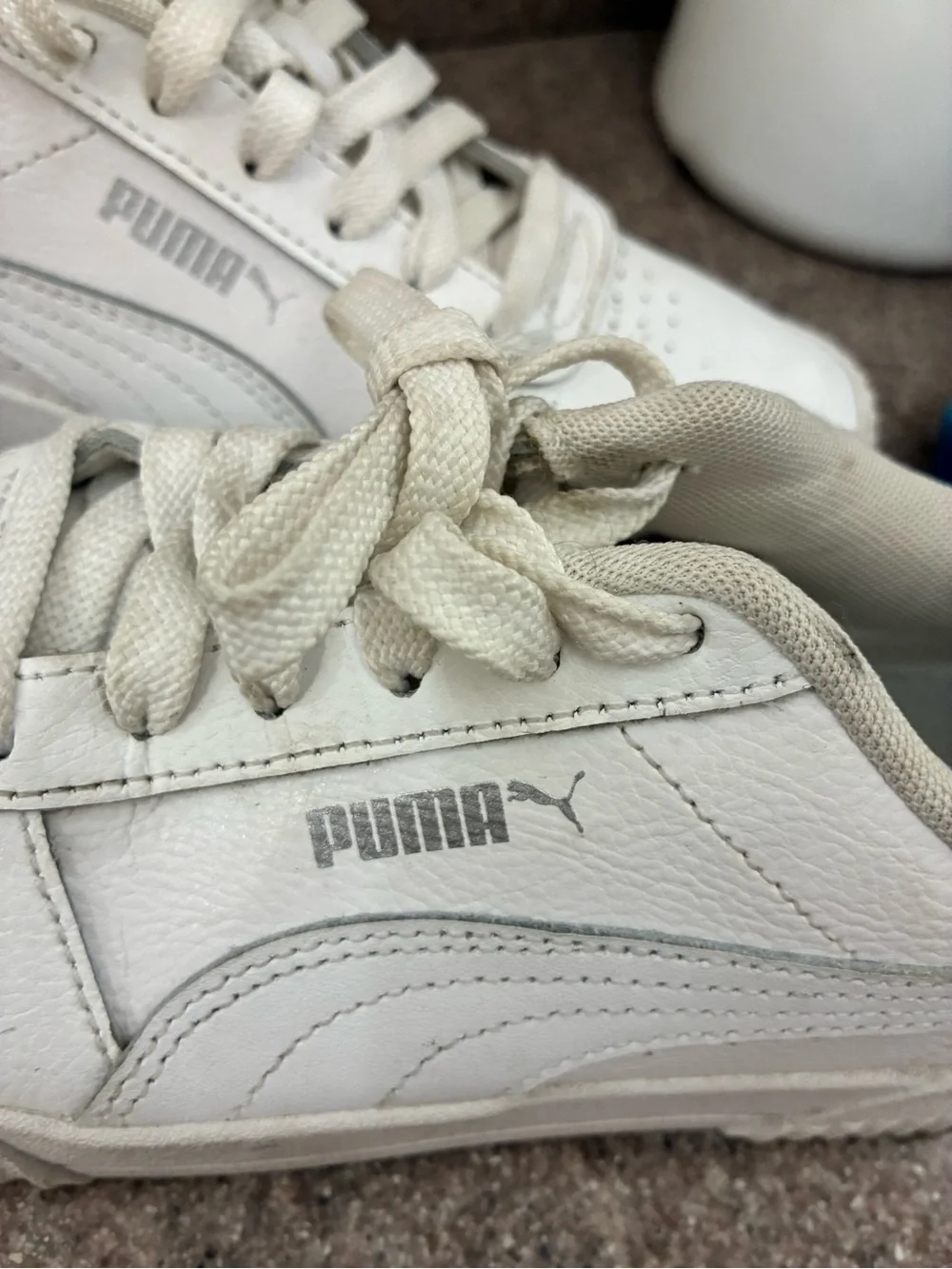 Puma Women's Off-White Low-Top Platform Sneakers
